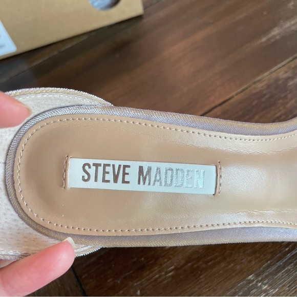 New Steve Madden Tecy Rhinestone Embellished Stiletto Sandal in Blush Velour - Picture 7 of 12